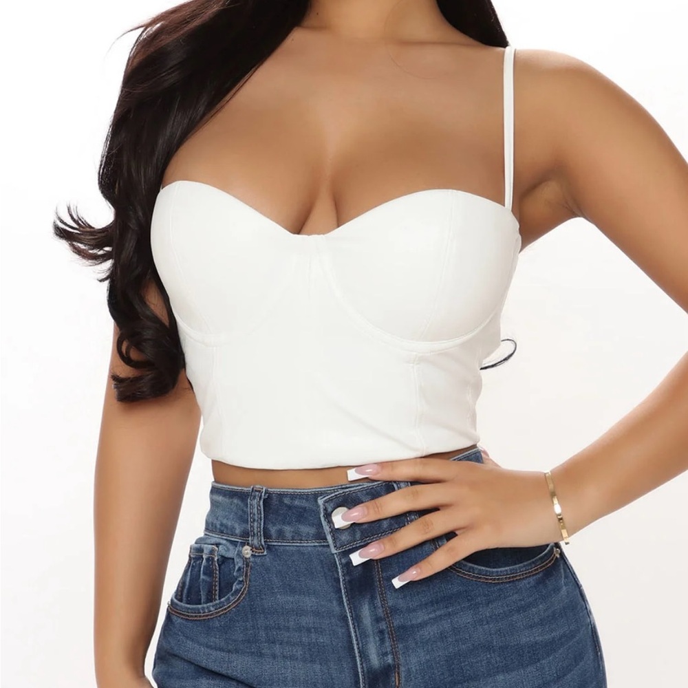 FashionNova Bustier Leather Top